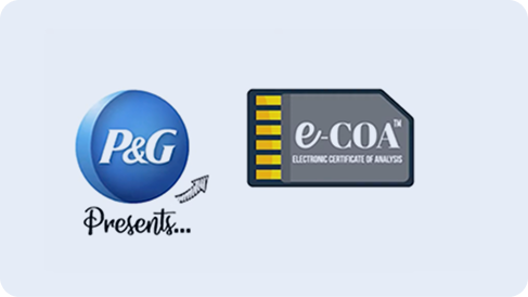P&G logo and e-COA (ELECTRONIC CERTIFICATE OF ANALYSIS) icon
